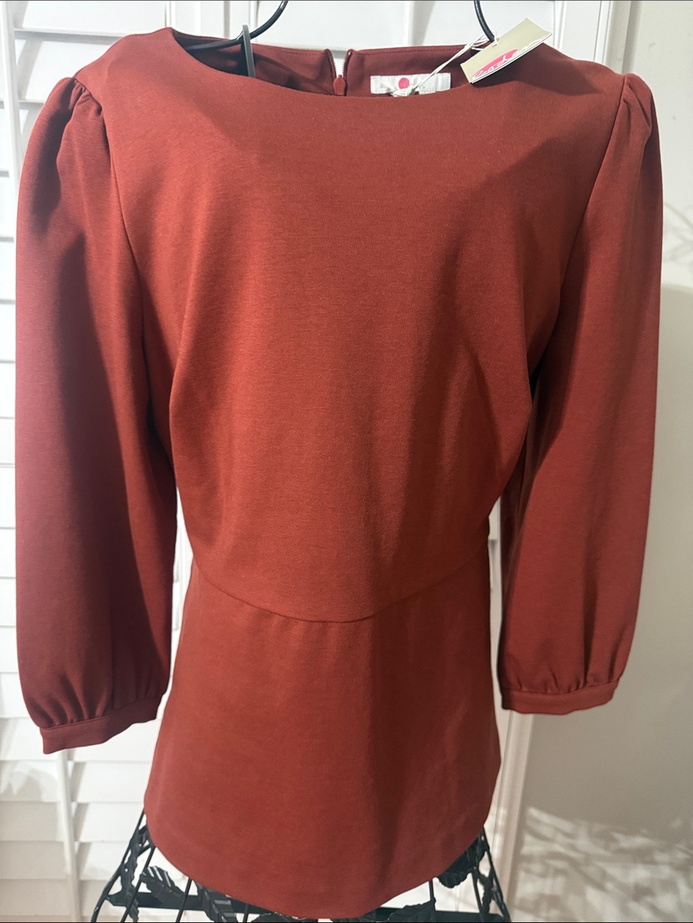 Women's Rust Long-Sleeve Tunic Dress